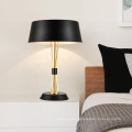 Best price wholesale Modern hotel bedside black metal desk table lamp